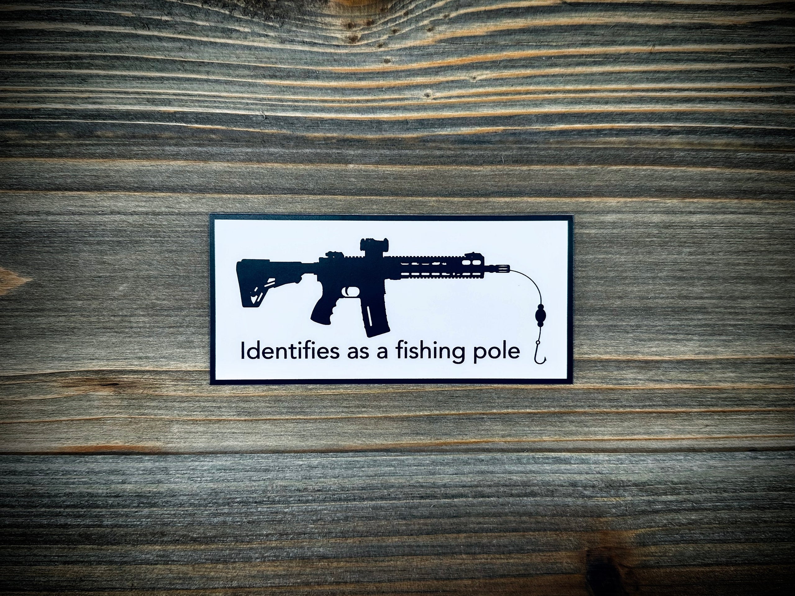 AR Fishing Pole sticker - tactical themed